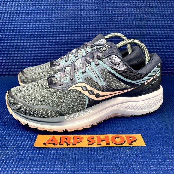 SAUCONY OMNI ISO 2 Women`s Size 9.5 Grey Blue Athletic Running Shoes S10511-1 - Picture 1 of 8